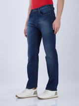 Mens Blue Casual Straight Fit Jeans