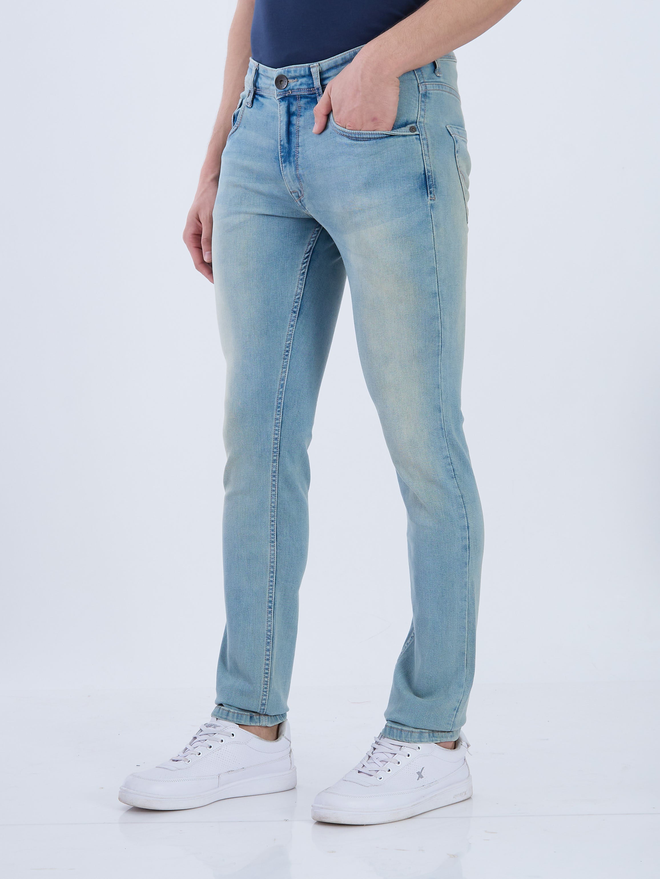 Mens Blue Casual Slim Fit Jeans