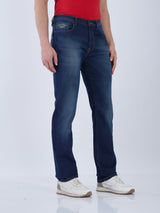 Mens Blue Casual Straight Fit Jeans