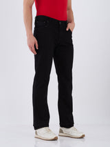 Mens Black Casual Straight Fit Jeans
