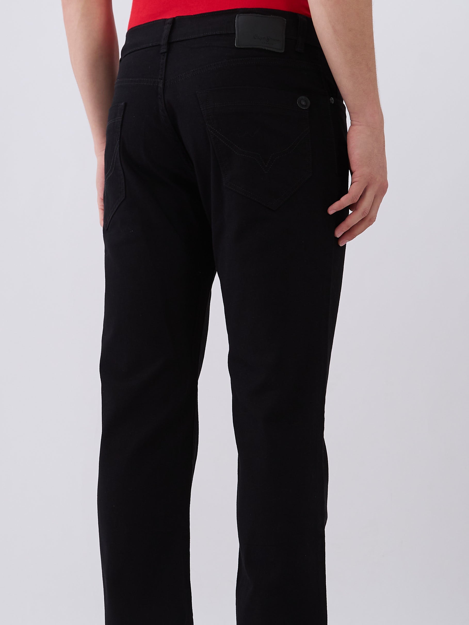 Mens Black Casual Straight Fit Jeans