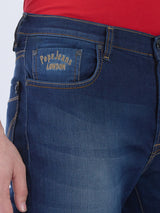 Mens Blue Casual Straight Fit Jeans