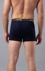 Men's Navy Mid-Rise Solid Trunk