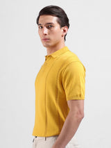 Men's Slim Fit Textured Polo Collar Tshirt