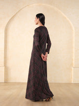 Women's Black Checked Full Sleeves Dress