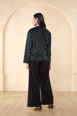 Women's Green Party Printed Full Sleeves Jackets