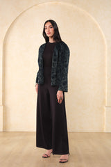 Women's Green Party Printed Full Sleeves Jackets