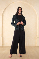 Women's Green Party Printed Full Sleeves Jackets