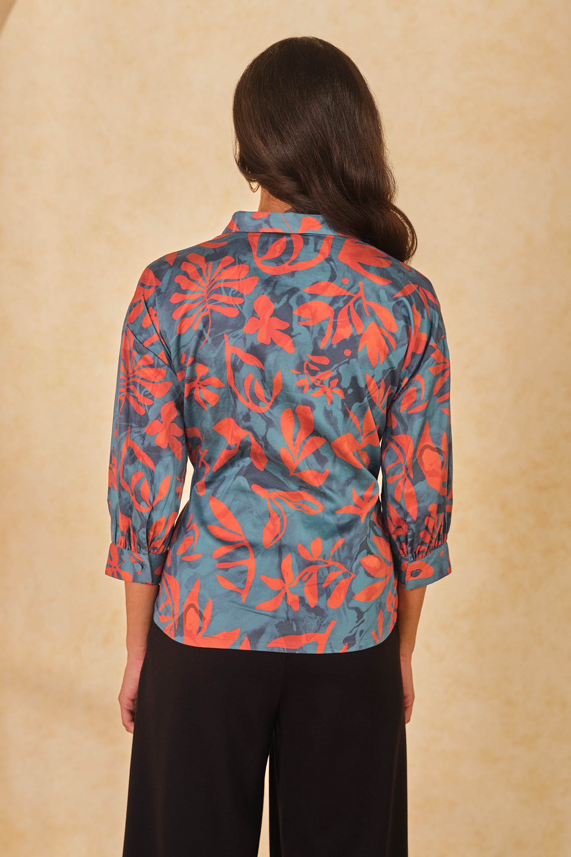 Women's Multicolor Casual Regular Fit Printed Three Quarter Sleeves Tops
