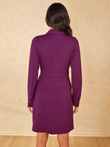 Women's Red Party Regular Fit Solid Full Sleeves Dress