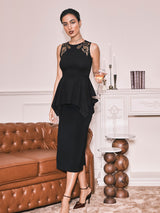 Women's Black Party Regular Fit Solid Skirts