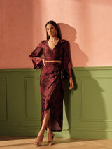 Women's Red Daily Regular Fit Printed Full Sleeves Kurta Sets