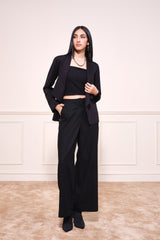 Women's Black Casual Solid Full Sleeves Jackets