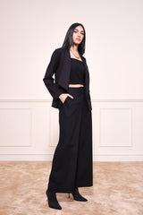 Women's Black Casual Solid Full Sleeves Jackets