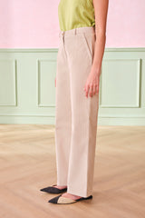 Women's Beige Casual Regular Fit Solid Trousers