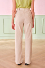 Women's Beige Casual Regular Fit Solid Trousers