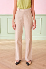 Women's Beige Casual Regular Fit Solid Trousers