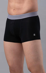 Men's Black Grey Mid-Rise Solid Trunk
