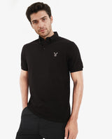 Men's Black Casual Regular Fit Solid Half Sleeves Polo Tshirt
