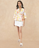 Women's Multicolor Casual Three Quarter Sleeves Top