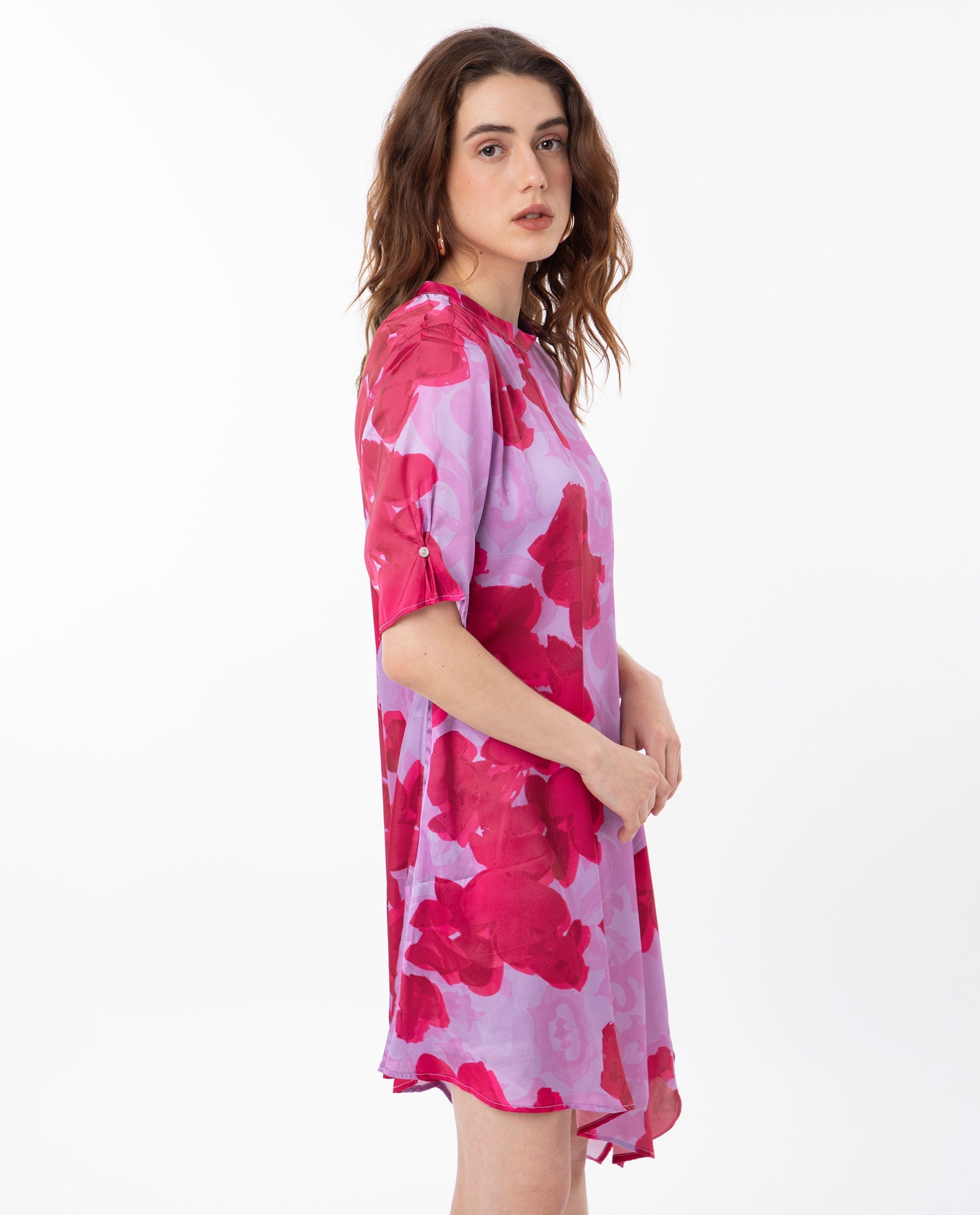 Women's Purple Casual Half Sleeves Dress