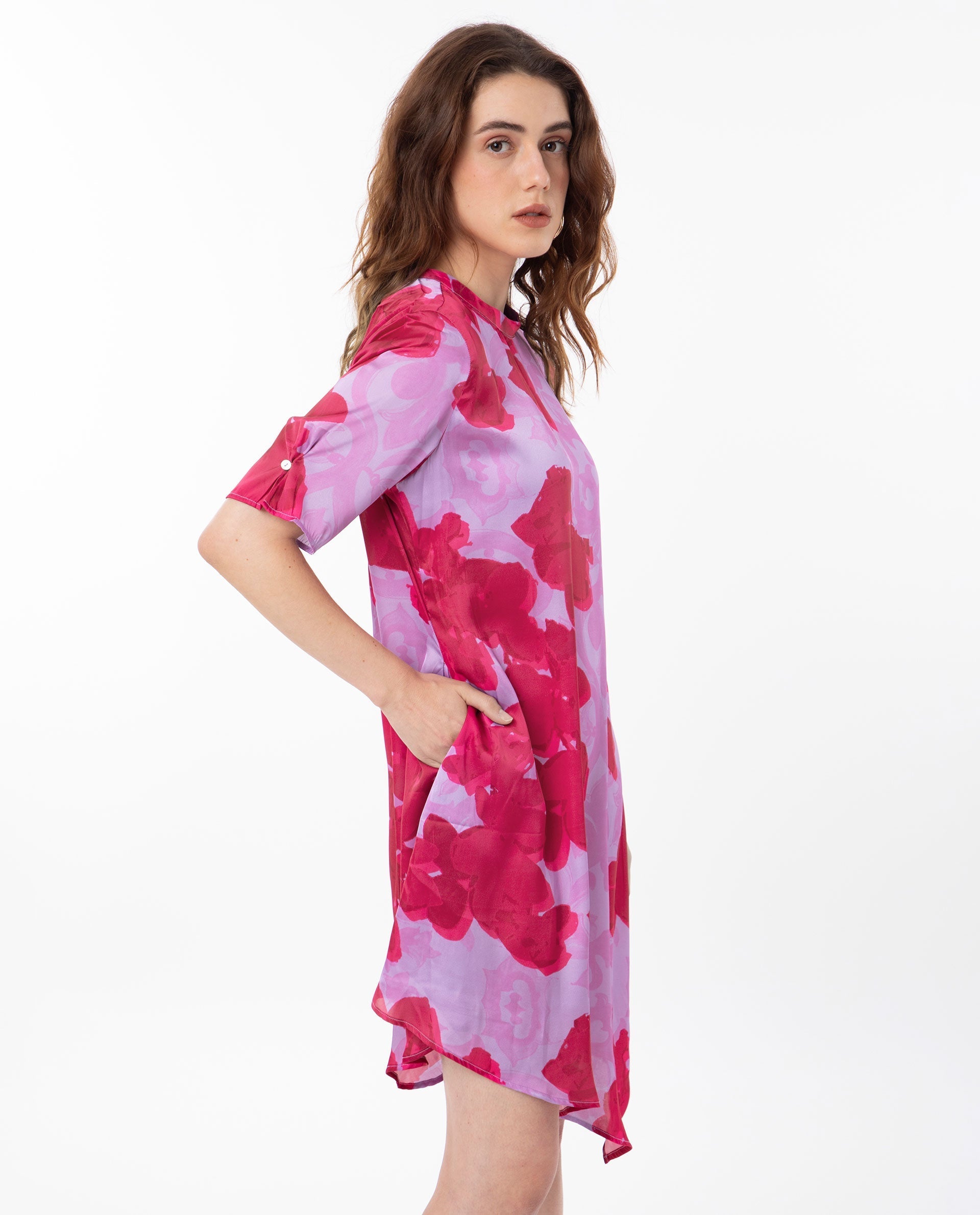 Women's Purple Casual Half Sleeves Dress