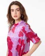 Women's Purple Casual Half Sleeves Dress