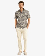 Men's Brown Casual Regular Fit Printed Half Sleeves Shirt