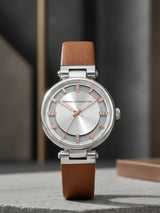 Women's Silver Casual Round Analogue Watch-FC148T