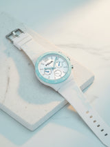 Men's White Casual Round Analogue Watch-FC191W