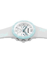 Men's White Casual Round Analogue Watch-FC191W