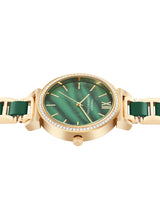 Women's Green Metal Round Analogue Watch