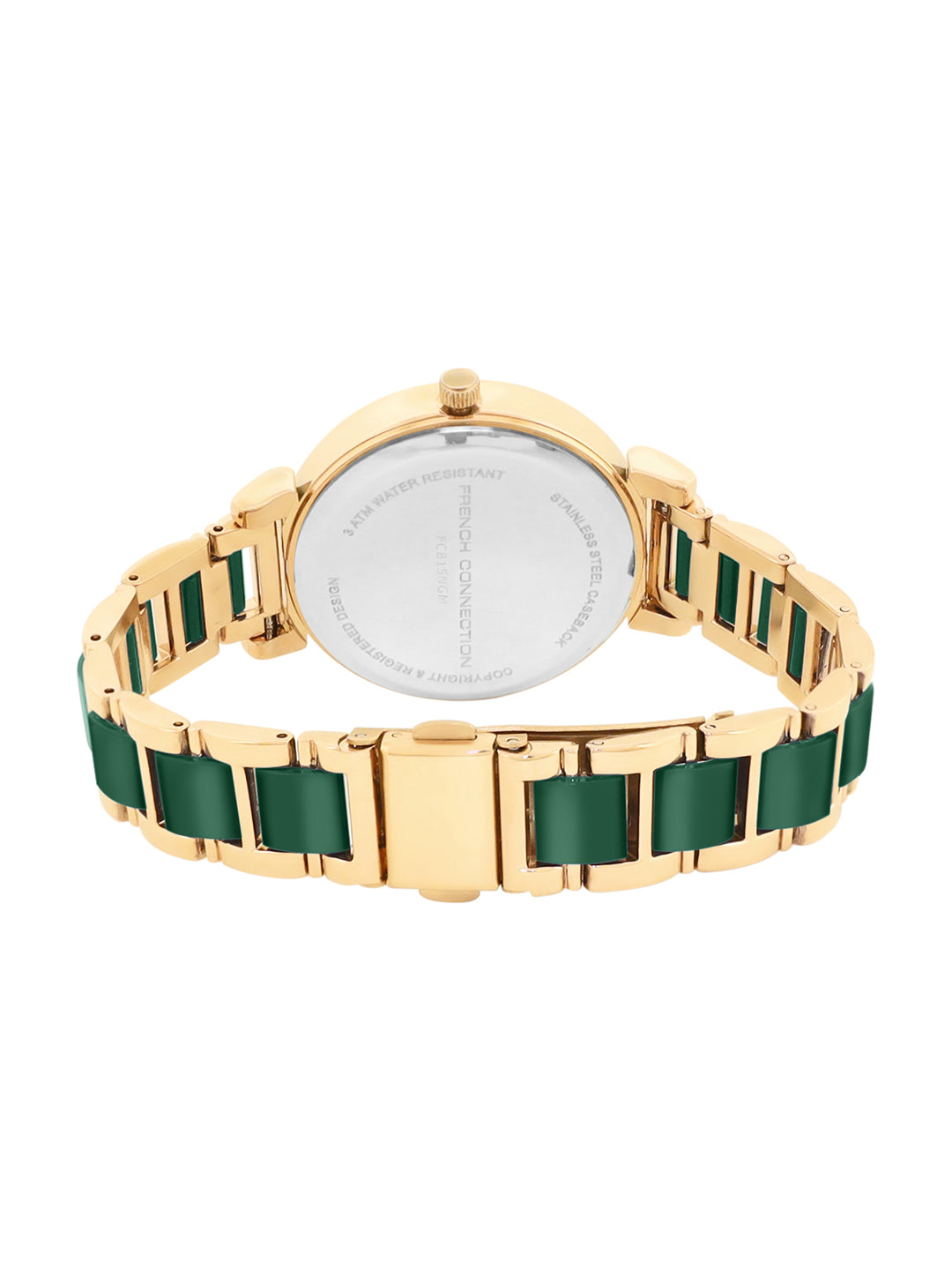 Women's Green Metal Round Analogue Watch
