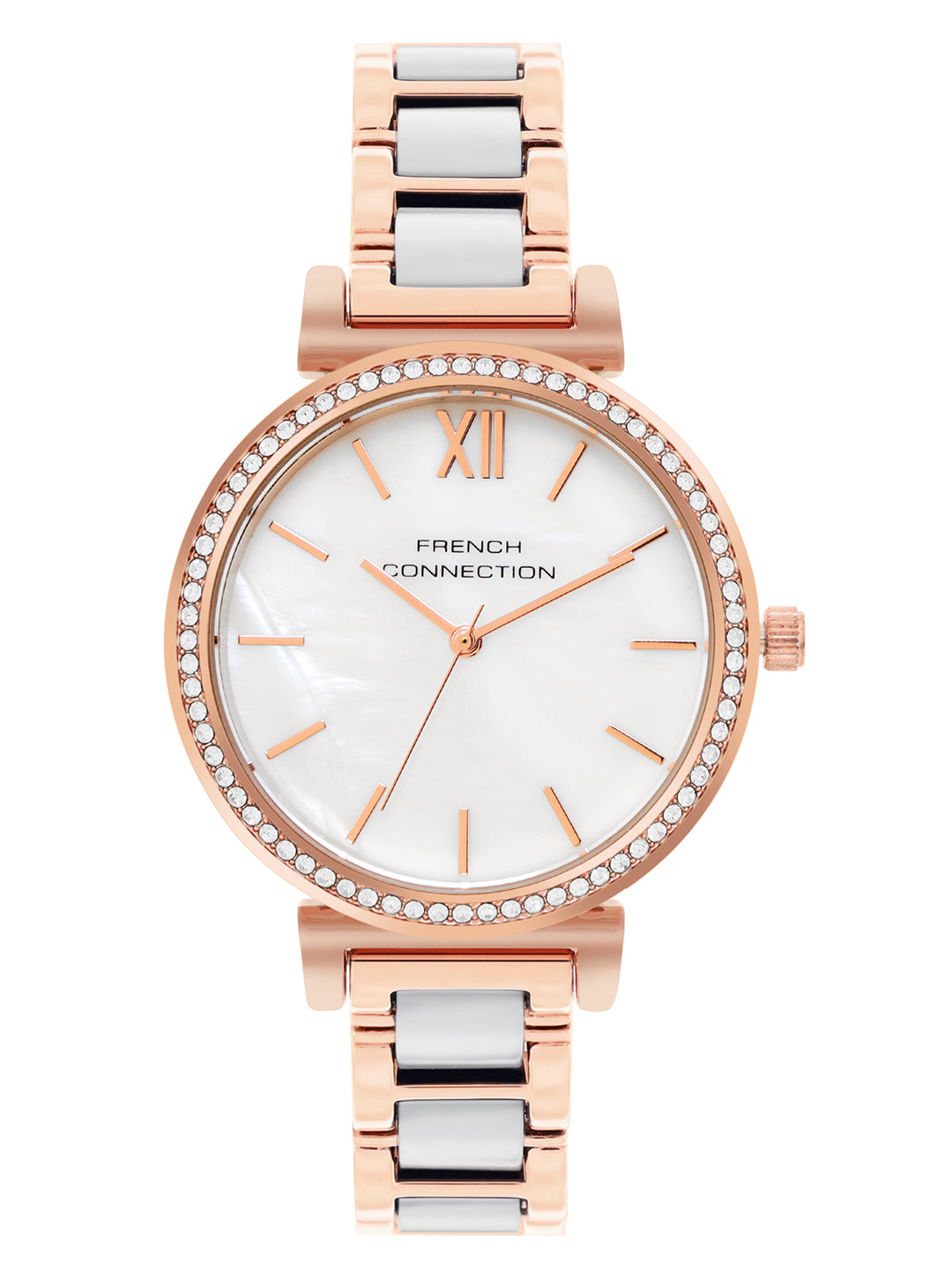 Women's White Metal Round Analogue Watch