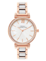 Women's White Metal Round Analogue Watch