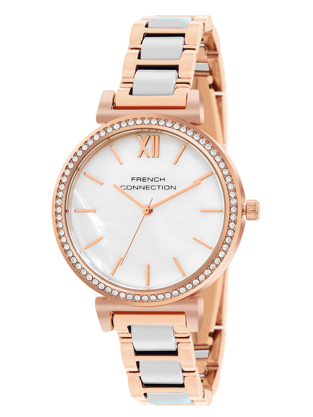 Women's White Metal Round Analogue Watch