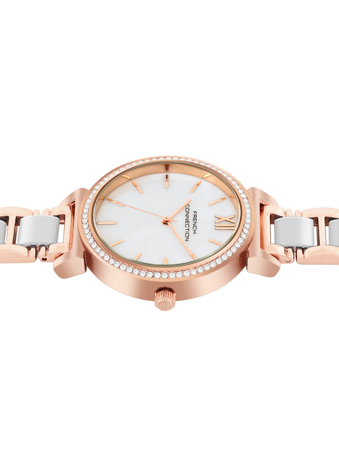 Women's White Metal Round Analogue Watch