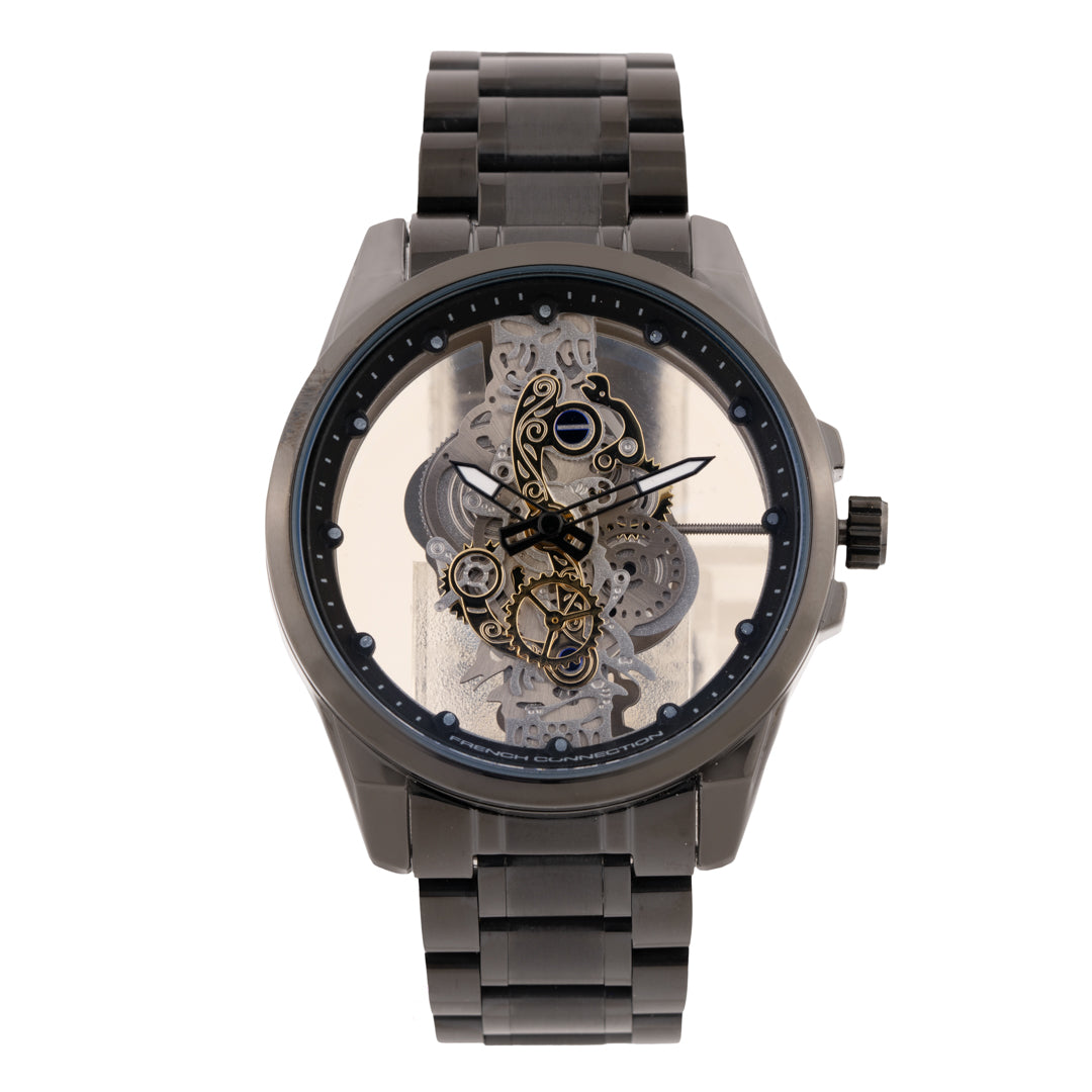 Men's Silver Metal Round Analogue Watch