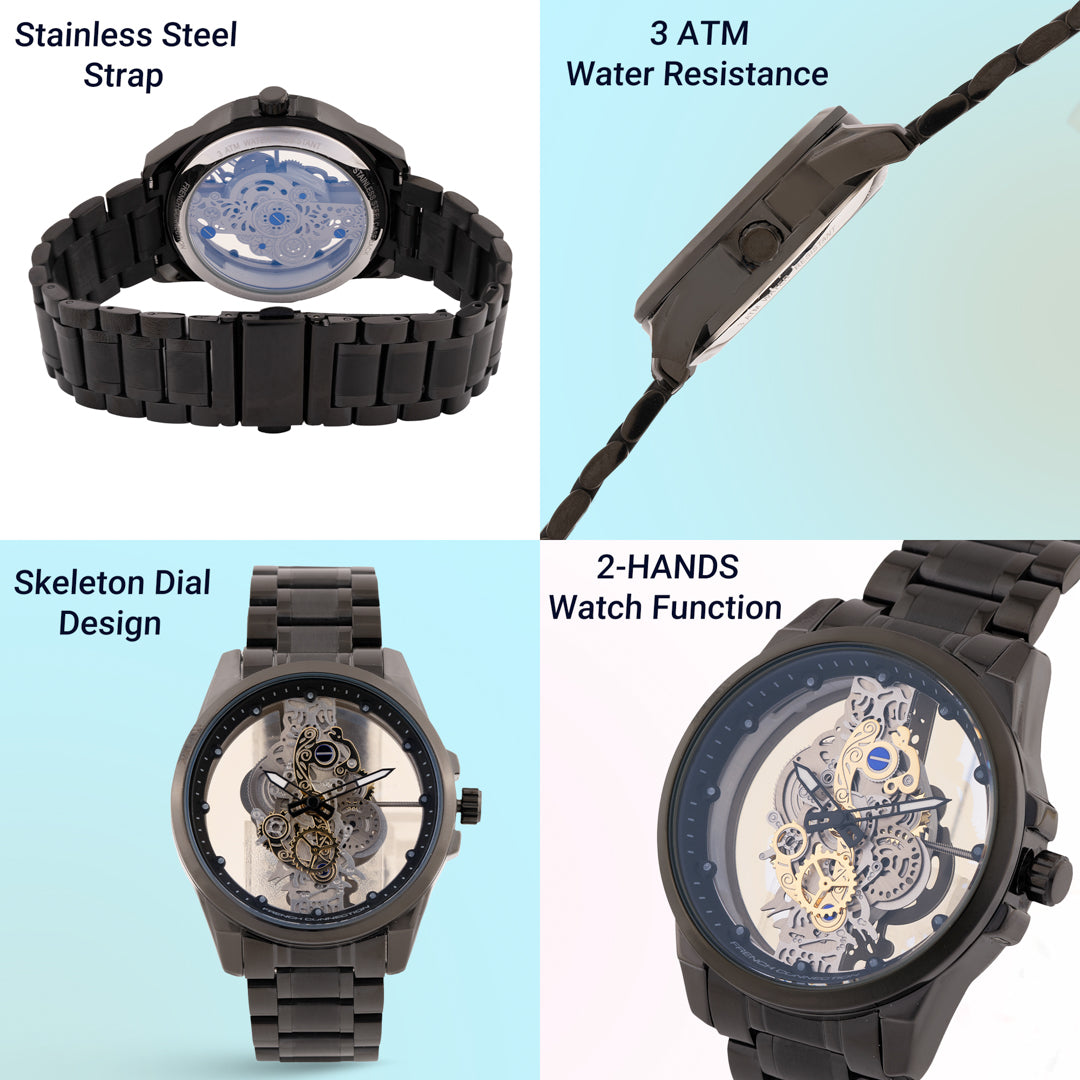 Men's Silver Metal Round Analogue Watch