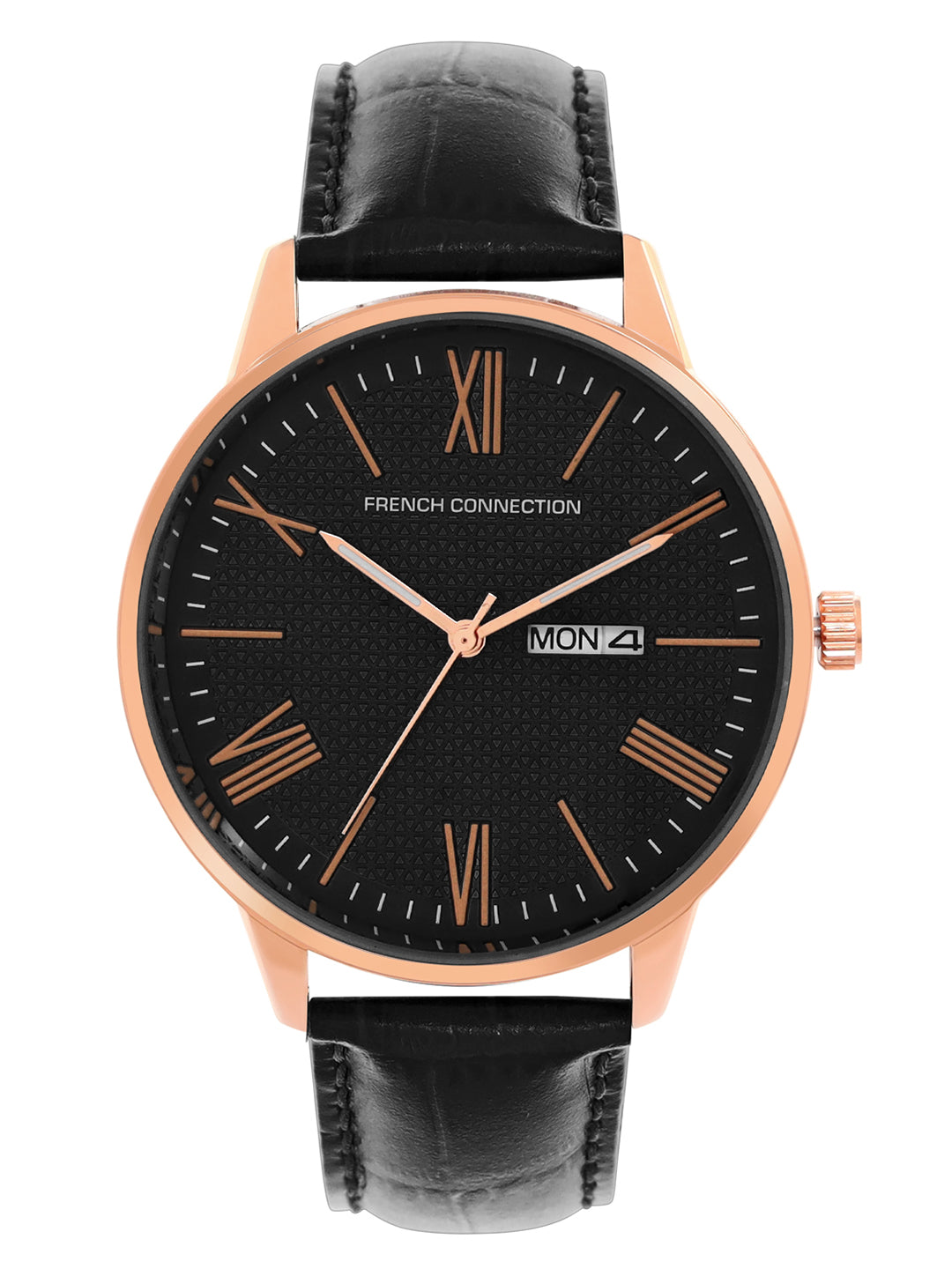 Men's Black Casual Round Analogue Watch-FCL25-B
