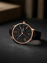 Men's Black Casual Round Analogue Watch-FCL25-B