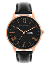 Men's Black Casual Round Analogue Watch-FCL25-B