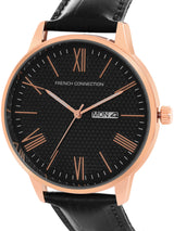 Men's Black Casual Round Analogue Watch-FCL25-B