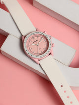 Men's White Casual Round Analogue Watch-FCMX3A