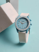 Men's White Casual Round Analogue Watch-FCMX3B