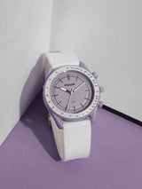 Men's White Casual Round Analogue Watch-FCMX3C