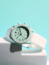 Men's White Casual Round Analogue Watch-FCMX3D