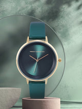 Women's Green Casual Round Analogue Watch-FCN0001G