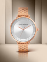 Women's Rose Gold Casual Round Analogue Watch-FCN0001P