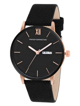 Men's Black Casual Round Analogue Watch-FCN00034B